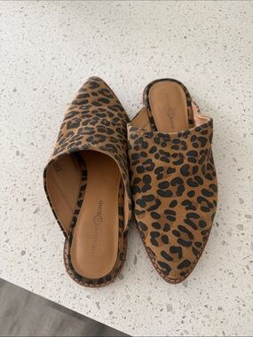 Treasure & Bond Leopard-Print Pointed Slip-On Mules - Tan & Black